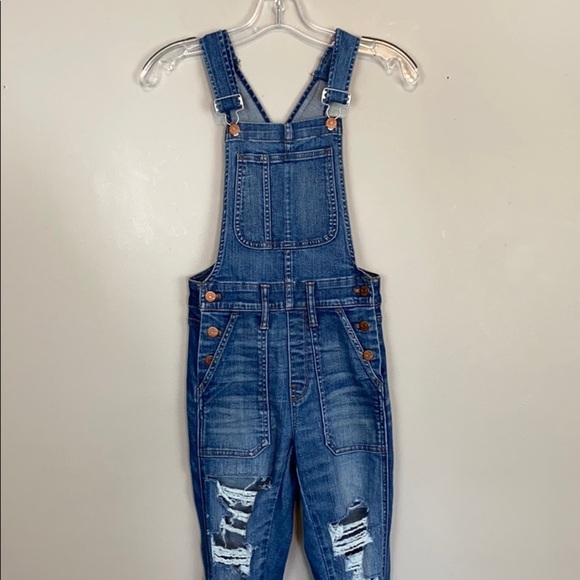 Madewell Adrian Distressed Jean Skinny Fit Overalls Size XXS - Picture 6 of 14